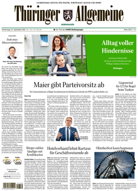 Cover of Thuringer Allgemeine (Nordhausen)