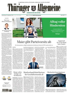 Cover of Thuringer Allgemeine (Sonderhausen und Artern)