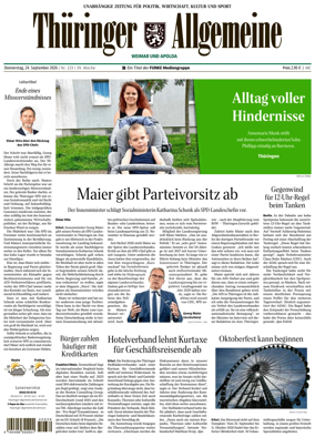 Cover of Thuringer Allgemeine (Weimar)