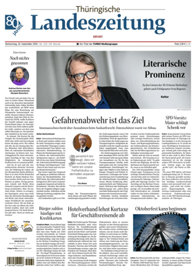 Cover of Thuringische Landeszeitung (Erfurt)
