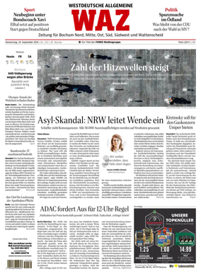 Cover of Westdeutsche Allgemeine Zeitung (Bochum)
