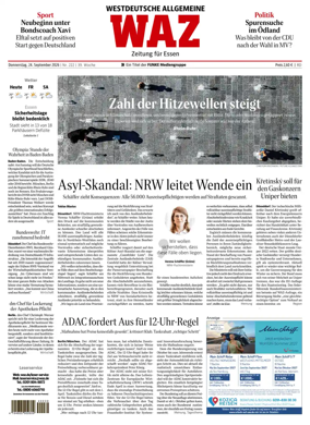Cover of Westdeutsche Allgemeine Zeitung (Essen)