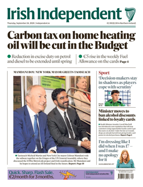 Cover of Irish Independent