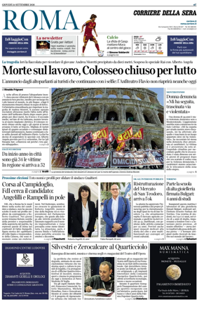 Cover of Corriere della Sera (Roma)