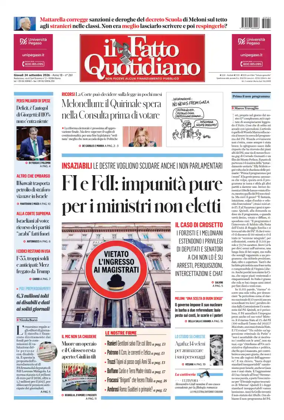 Cover of Il Fatto Quotidiano