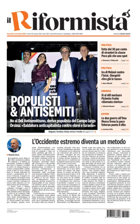 Cover of Il Riformista (Italy)