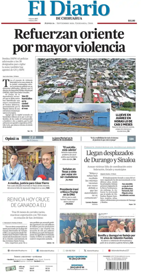Cover of El Diario de Chihuahua