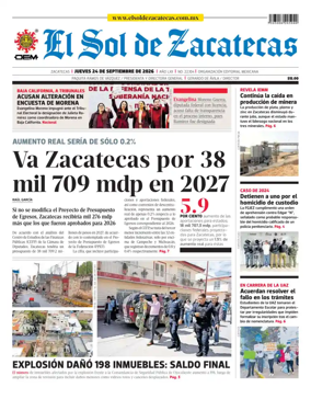 Cover of El Sol de Zacatecas