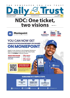 Cover of Daily Trust