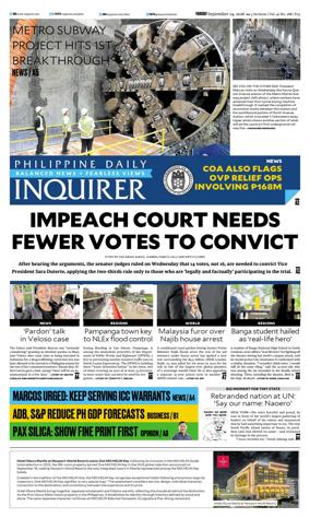 Cover of Philippine Daily Inquirer