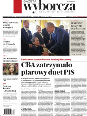 Cover of Gazeta Wyborcza Stoleczna