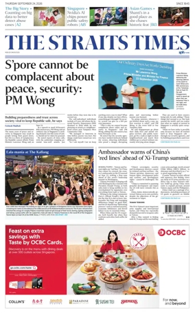 Cover of The Straits Times