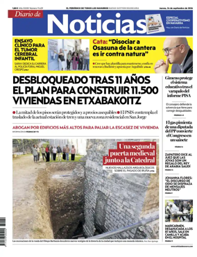 Cover of Diario de Noticias (Spain)