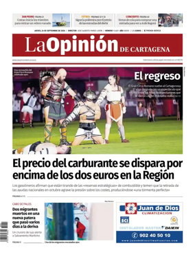 Cover of La Opinion de Murcia (Cartagena)