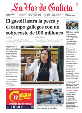 Cover of La Voz de Galicia (A Coruna)