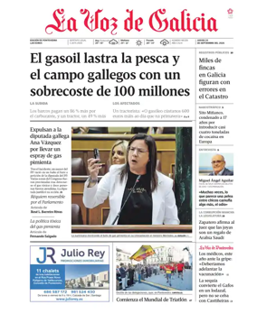 Cover of La Voz de Galicia (Pontevedra)