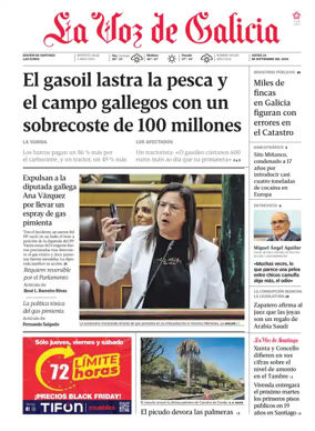 Cover of La Voz de Galicia (Santiago)