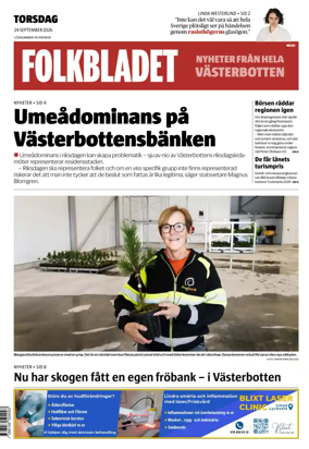 Cover of Folkbladet Vasterbotten