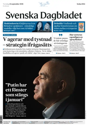 Cover of Svenska Dagbladet