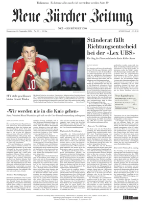 Cover of Neue Zurcher Zeitung