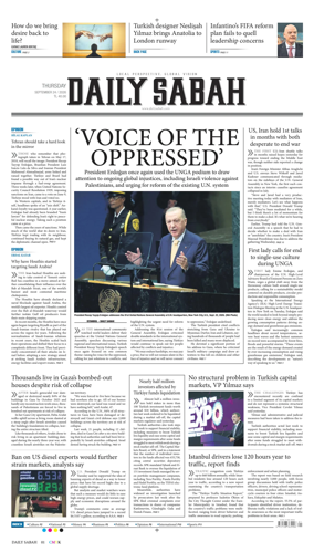 Cover of Daily Sabah (Turkey)