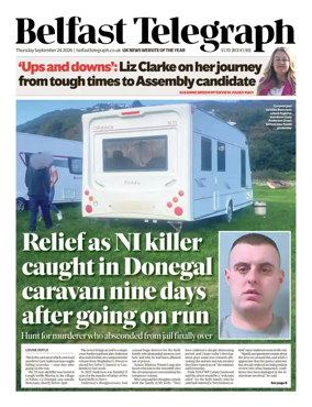 Cover of Belfast Telegraph