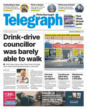 Cover of The Peterborough Evening Telegraph