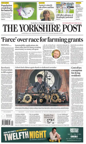 Cover of Yorkshire Post