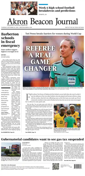 Cover of Akron Beacon Journal