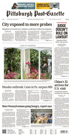 Cover of Pittsburgh Post-Gazette