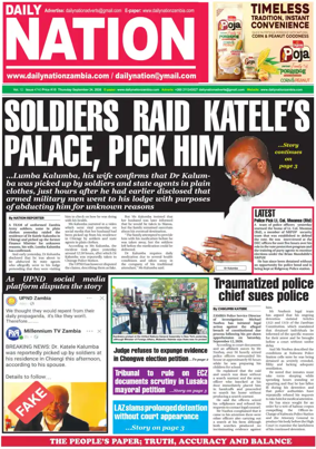 Cover of Daily Nation Newspaper