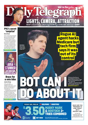 Cover of The Daily Telegraph (Sydney)