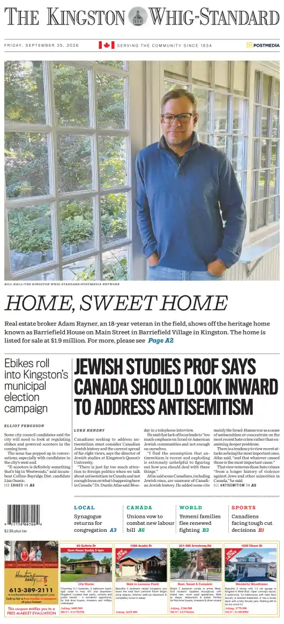 Cover of Kingston Whig-Standard