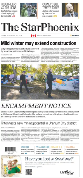 Cover of Saskatoon StarPhoenix