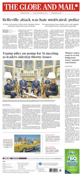 Cover of The Globe and Mail (Ontario Edition)