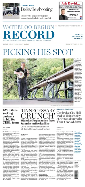 Cover of Waterloo Region Record