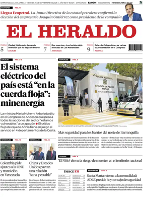 Cover of El Heraldo (Colombia)