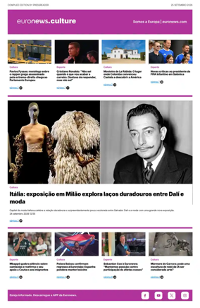 Cover of Euronews Culture and Sport (Portuguese)