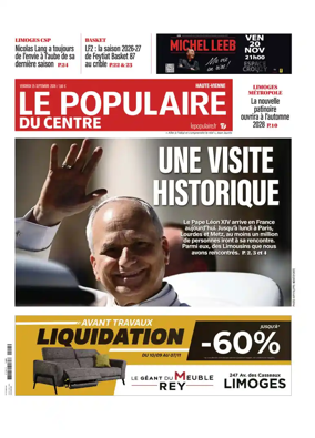 Cover of Le Populaire du Centre (Haute-Vienne)