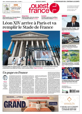 Cover of Ouest France (La Roche-sur-Yon - Fontenay-le-Comte)