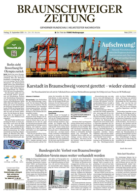 Cover of Braunschweiger Zeitung (Helmstedter Nachrichten)