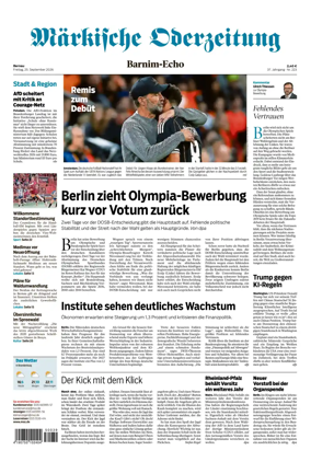 Cover of Markische Oderzeitung Bernau