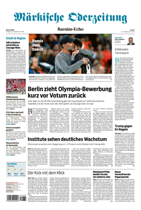 Cover of Markische Oderzeitung Eberswalde