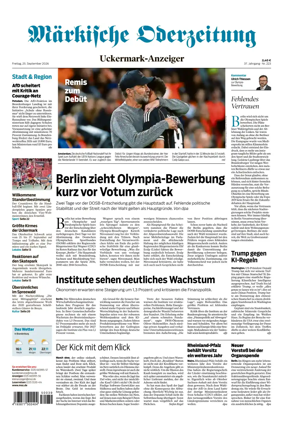 Cover of Markische Oderzeitung Uckermarkanzeiger