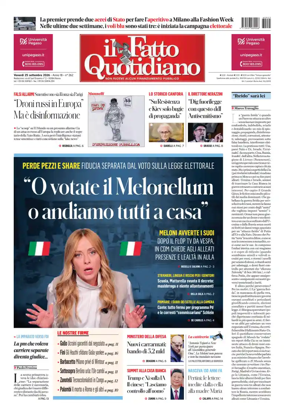 Cover of Il Fatto Quotidiano