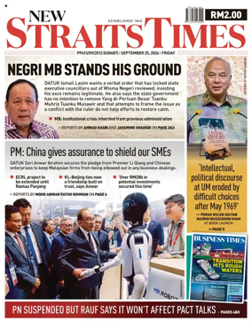 Cover of New Straits Times