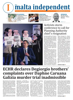 Cover of Malta Independent