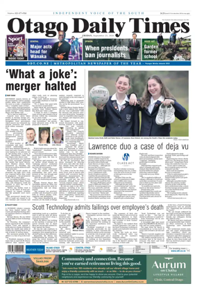 Cover of Otago Daily Times