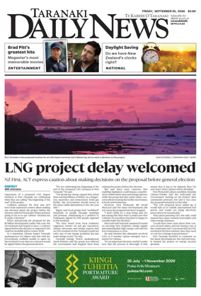 Cover of Taranaki Daily News