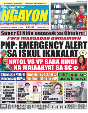 Cover of Pilipino Star Ngayon